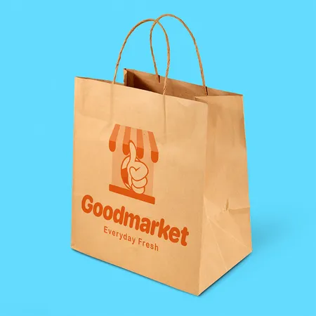Printed kraft paper bag with twisted handles